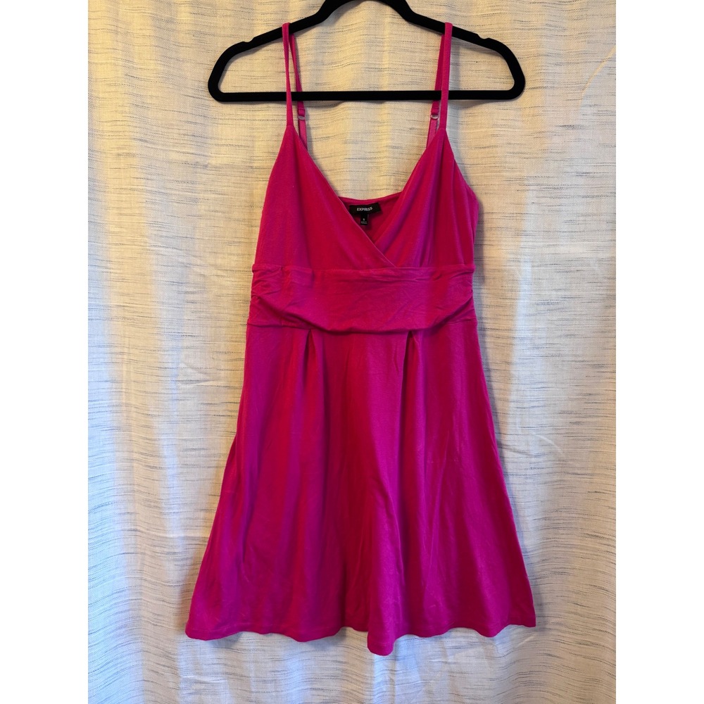 Express Hot Pink Sleeveless Mini Dress Surplice V-Neck Empire Waist Small